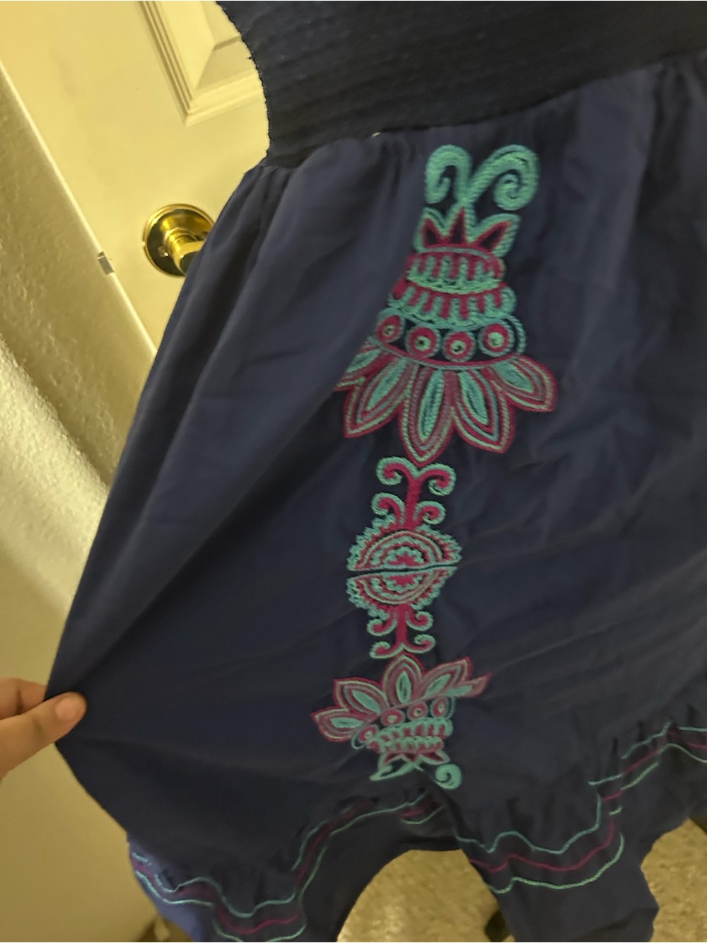 Blue Embroidered Sundress - Picture 4 of 8